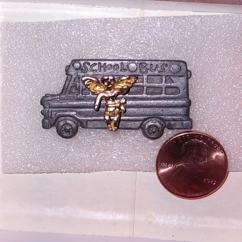 School Bus Tac Pin w/Guardian Angel